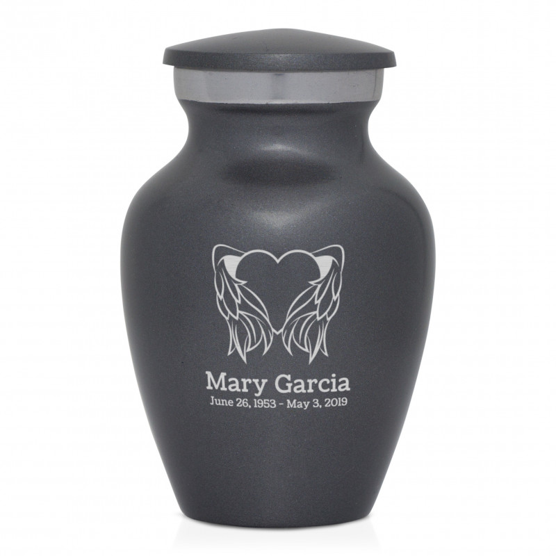 Angel Heart Keepsake Urn - Gunmetal Gray