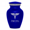 Caduceus Keepsake Urn - Midnight Blue