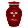 Caduceus Keepsake Urn - Ruby Red