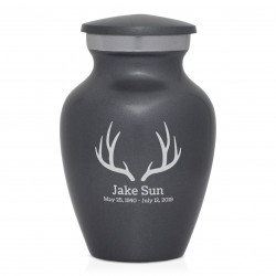 Antlers Keepsake Urn - Gunmetal Gray