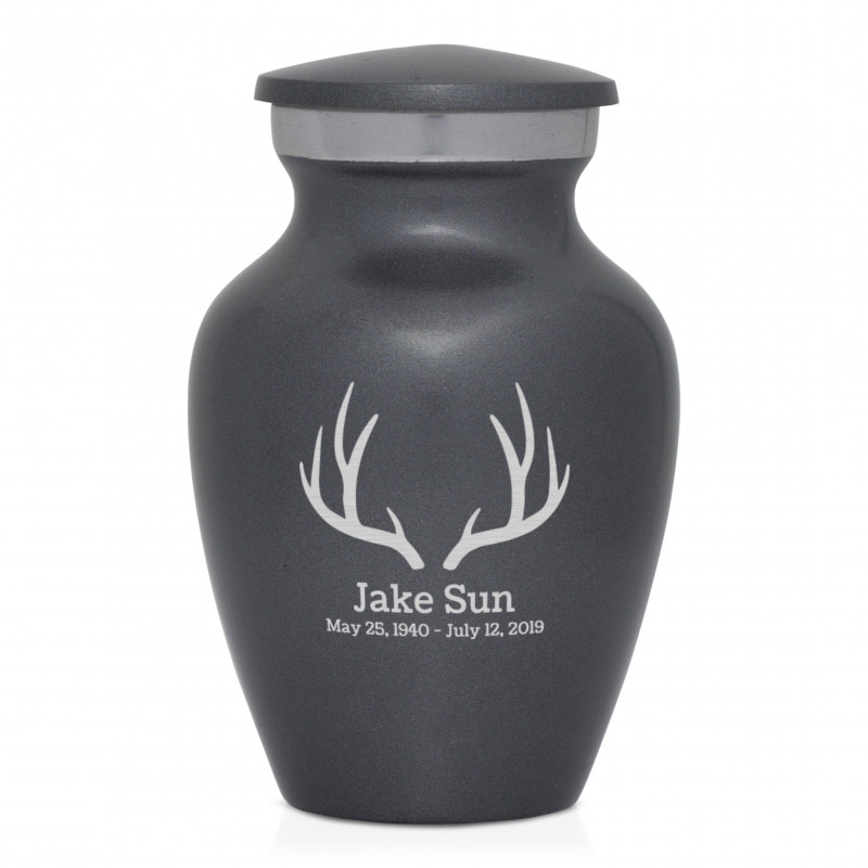 Antlers Keepsake Urn - Gunmetal Gray