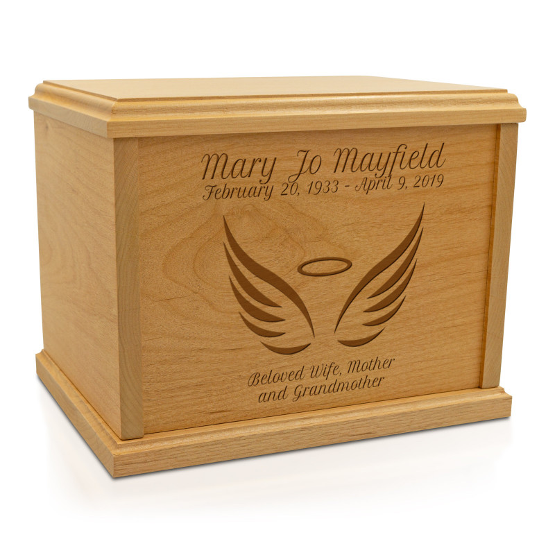 Angel Wings Cremation Urn - Signature Alder