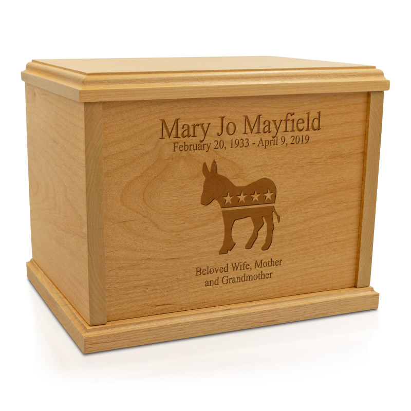 Democratic Donkey Cremation Urn - Signature Alder