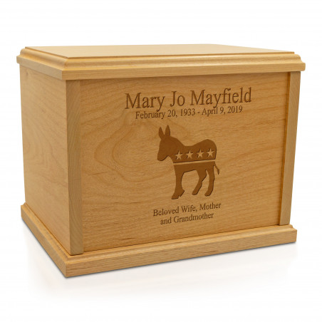 Democratic Donkey Cremation Urn - Signature Alder