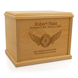 Winged Wheel Cremation Urn - Signature Alder