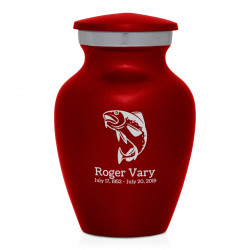 Fishing Keepsake Urn - Ruby Red