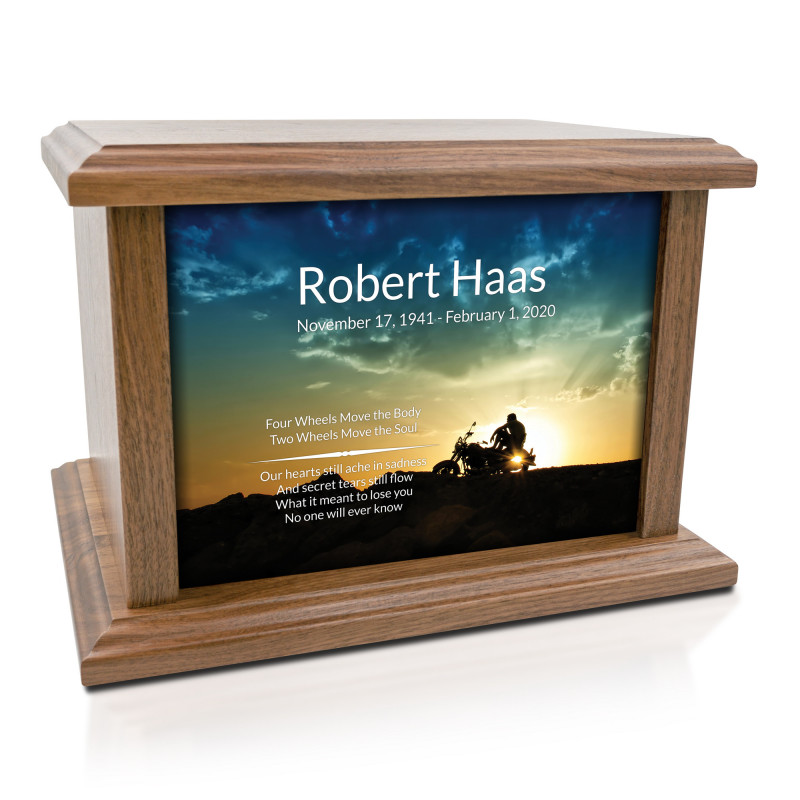 Motorcycle II Cremation Urn - Prestige Walnut