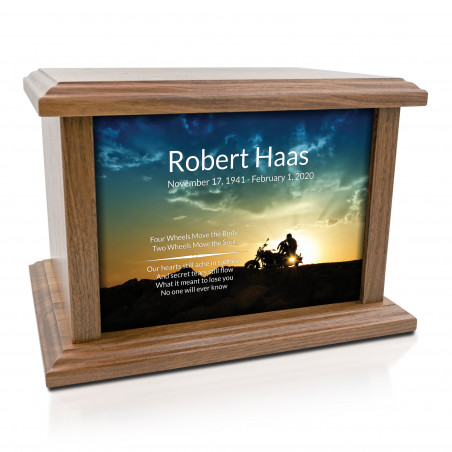 Motorcycle II Cremation Urn - Prestige Walnut