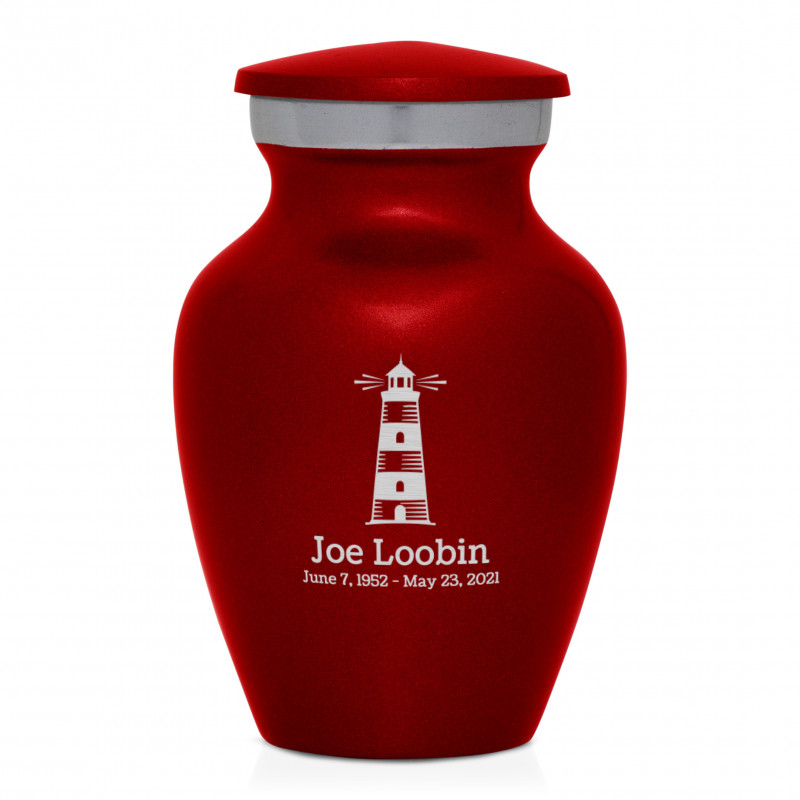Lighthouse Keepsake Urn - Ruby Red