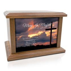 Cross Cremation Urn - Prestige Walnut