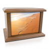 Footprints in the Sand Cremation Urn - Prestige Walnut