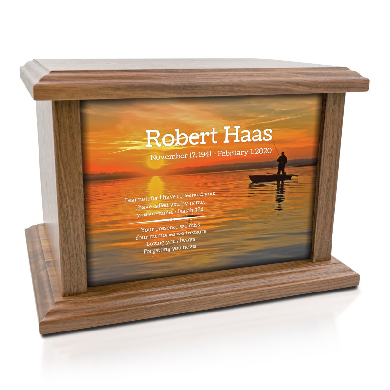 Fishing II Cremation Urn - Prestige Walnut
