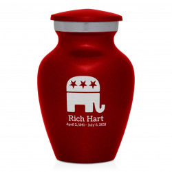 Republican Elephant Keepsake Urn - Ruby Red