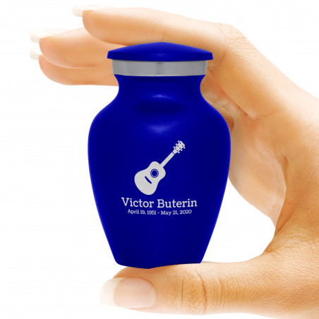 Acoustic Guitar Keepsake Urn - Midnight Blue
