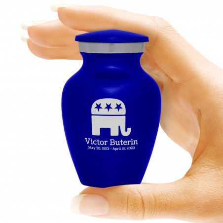 Republican Elephant Keepsake Urn - Midnight Blue