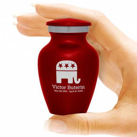 Republican Elephant Keepsake Urn - Ruby Red