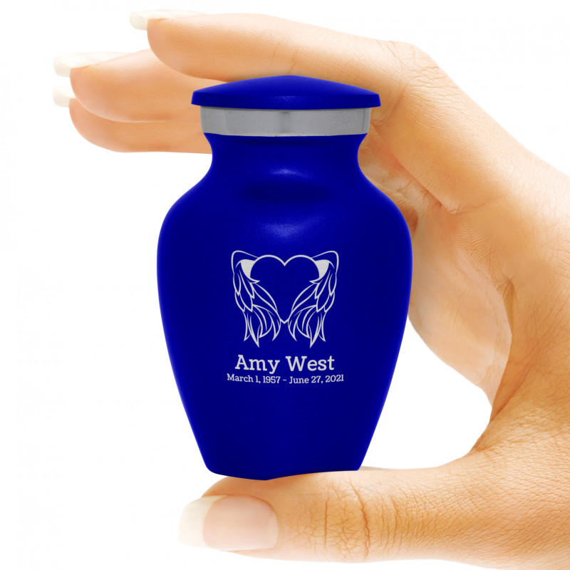 Angel Heart Keepsake Urn - Midnight Blue