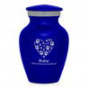 Keepsake Pawprint Heart Pet Cremation Urn - Midnight Blue