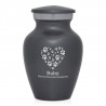 Keepsake Pawprint Heart Pet Cremation Urn - Gunmetal Gray