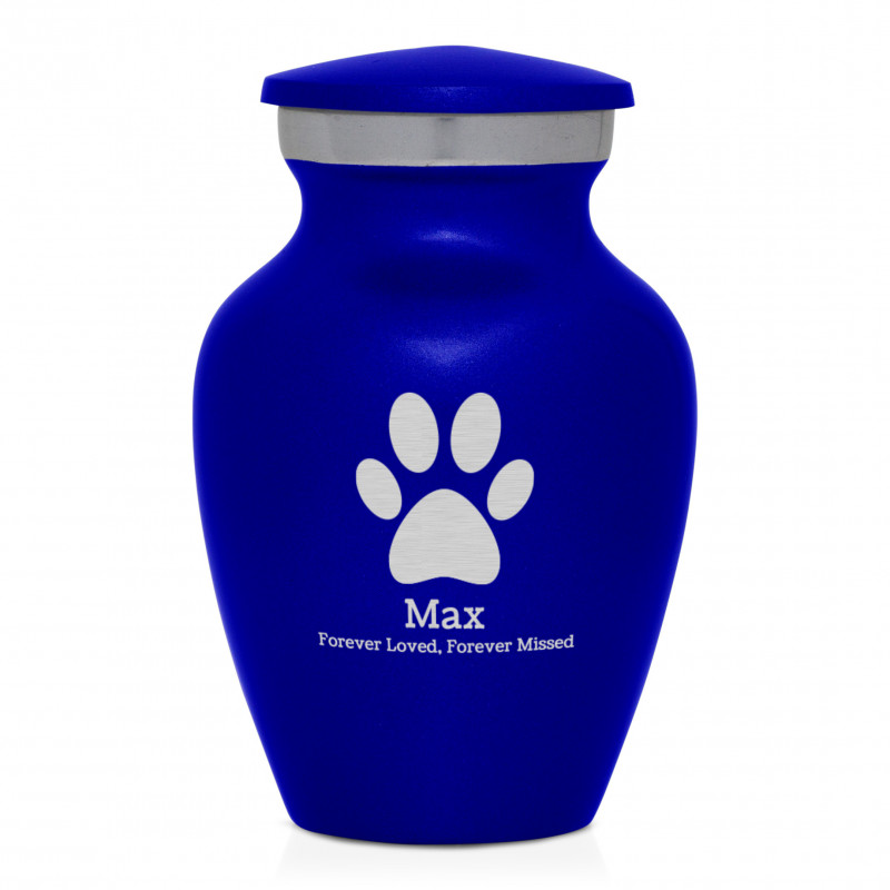 Paw Print Keepsake Urn - Midnight Blue
