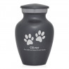 Keepsake Pawprints Heart Pet Cremation Urn - Gunmetal Gray