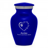Keepsake Paw Prints On My Heart Pet Cremation Urn - Midnight Blue