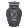 Keepsake Paw Prints On My Heart Pet Cremation Urn - Gunmetal Gray