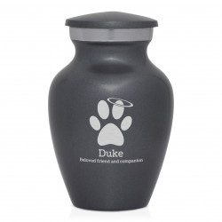 Keepsake Angel Paw Pet Cremation Urn - Gunmetal Gray