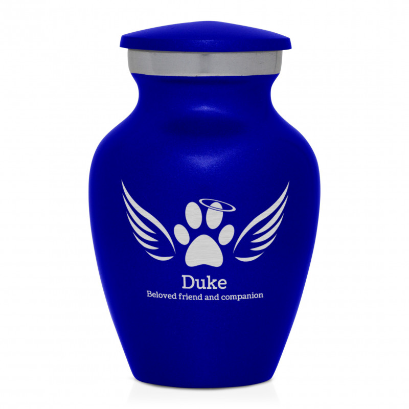 Keepsake Angel Wings Pet Cremation Urn - Midnight Blue