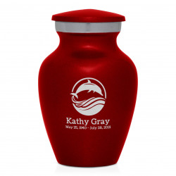 Dolphin Keepsake Urn - Ruby Red