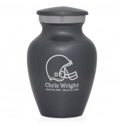 Football Helmet Keepsake Urn - Gunmetal Gray