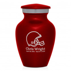 Football Helmet Keepsake Urn - Ruby Red