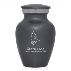 Wolf Keepsake Urn - Gunmetal Gray