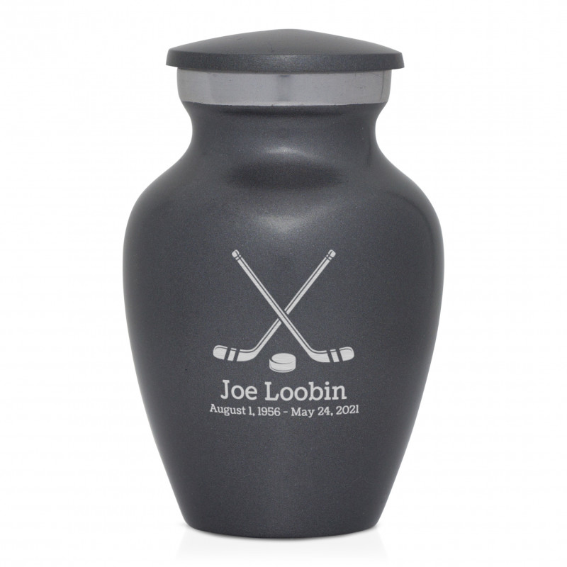 Hockey Sticks Keepsake Urn - Gunmetal Gray