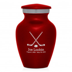 Hockey Sticks Keepsake Urn - Ruby Red