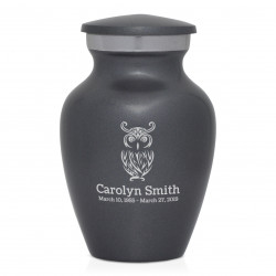 Owl Keepsake Urn - Gunmetal Gray