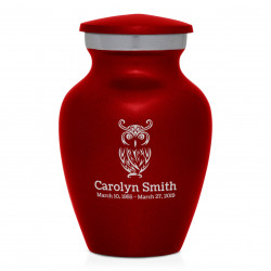 Owl Keepsake Urn - Ruby Red