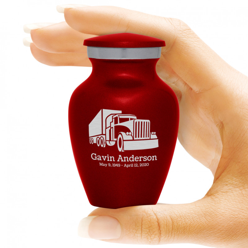 Semi Truck Keepsake Urn - Ruby Red