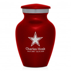 Dallas Star Keepsake Urn - Ruby Red