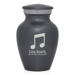 Music Note Keepsake Urn - Gunmetal Gray