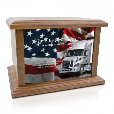 Semi Truck Cremation Urn - Prestige Walnut