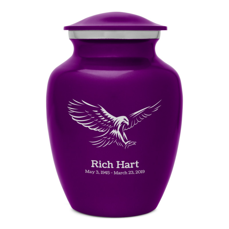 Eagle Sharing Urn - Purple Luster