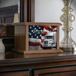 Semi Truck Cremation Urn - Prestige Walnut