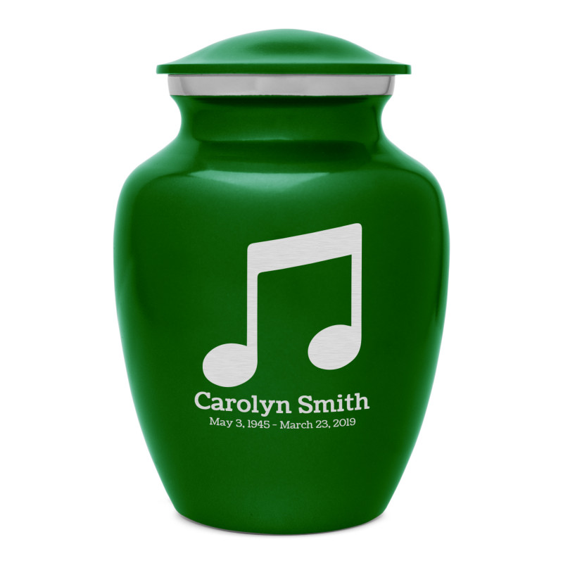 Music Note Sharing Urn - Green Shamrock