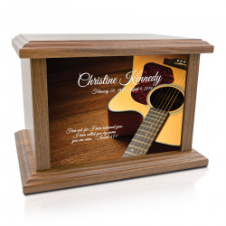 Acoustic Guitar Cremation Urn - Prestige Walnut