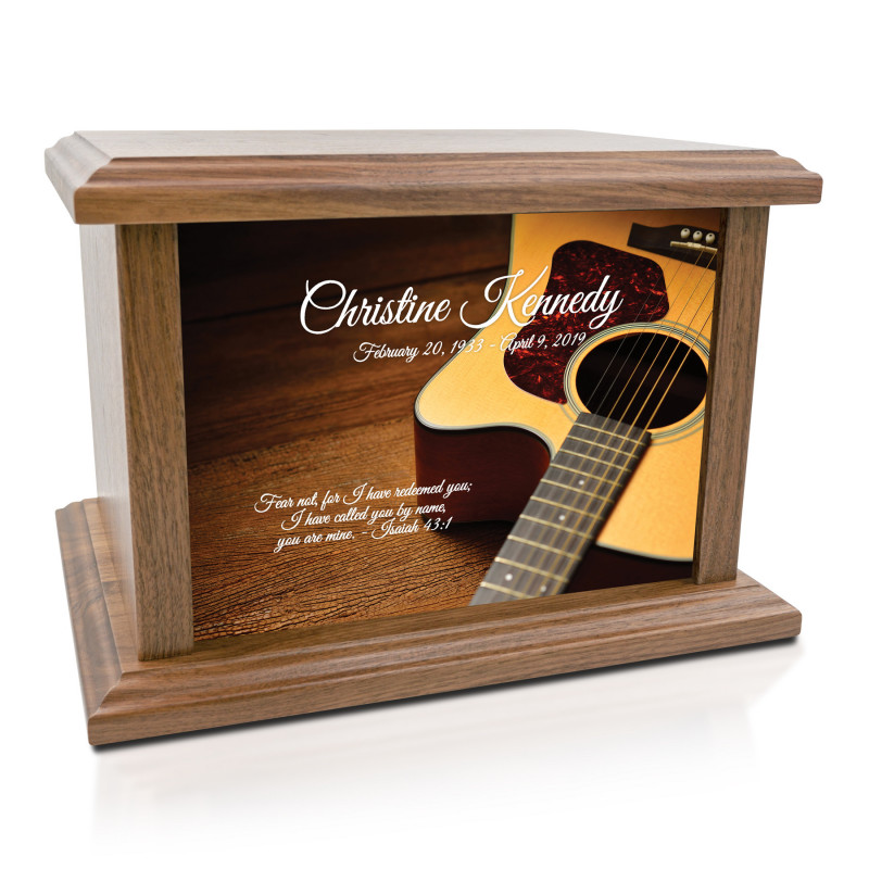 Acoustic Guitar Cremation Urn - Prestige Walnut