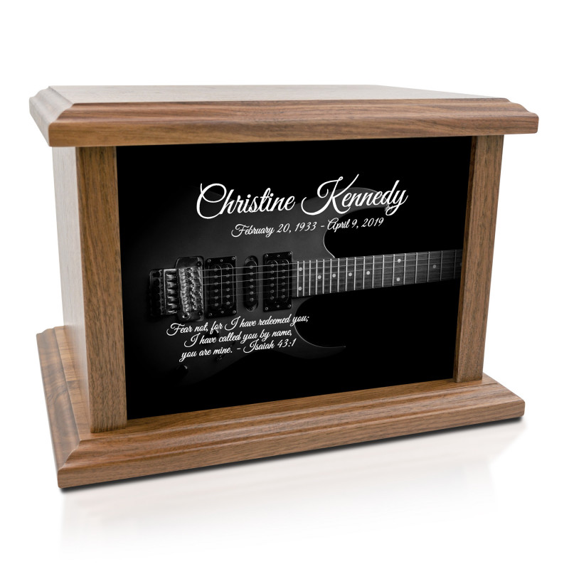 Electric Guitar Cremation Urn - Prestige Walnut