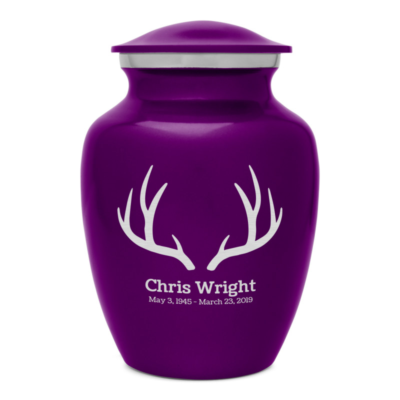 Antlers Sharing Urn - Purple Luster