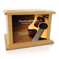Acoustic Guitar Cremation Urn - Prestige Oak