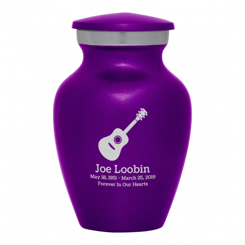 Acoustic Guitar Keepsake Urn - Purple Luster